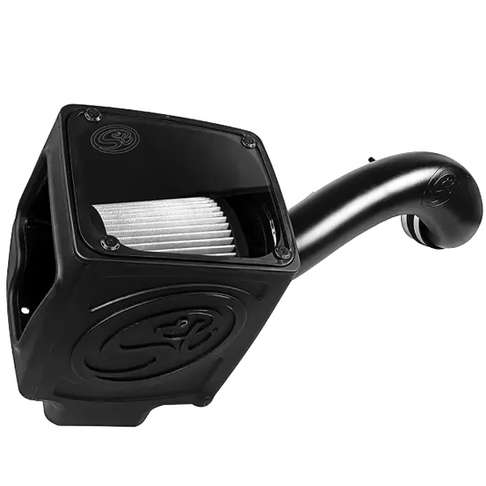 Cold Air Intake For 16-19 Silverado/Sierra 2500, 3500 6.0L Dry Extendable White S and B view 1