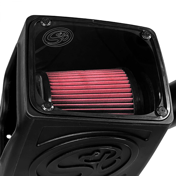 Cold Air Intake For 16-19 Silverado/Sierra 2500, 3500 6.0L Cotton Cleanable Red S&B view 4