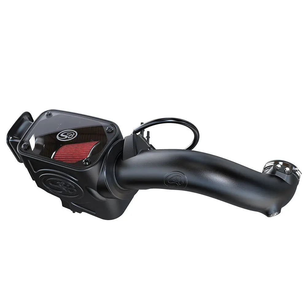 Cold Air Intake For 18-22 Jeep Wranlger JL 2.0L Turbo Oiled Cotton Cleanable Red S and B view 3