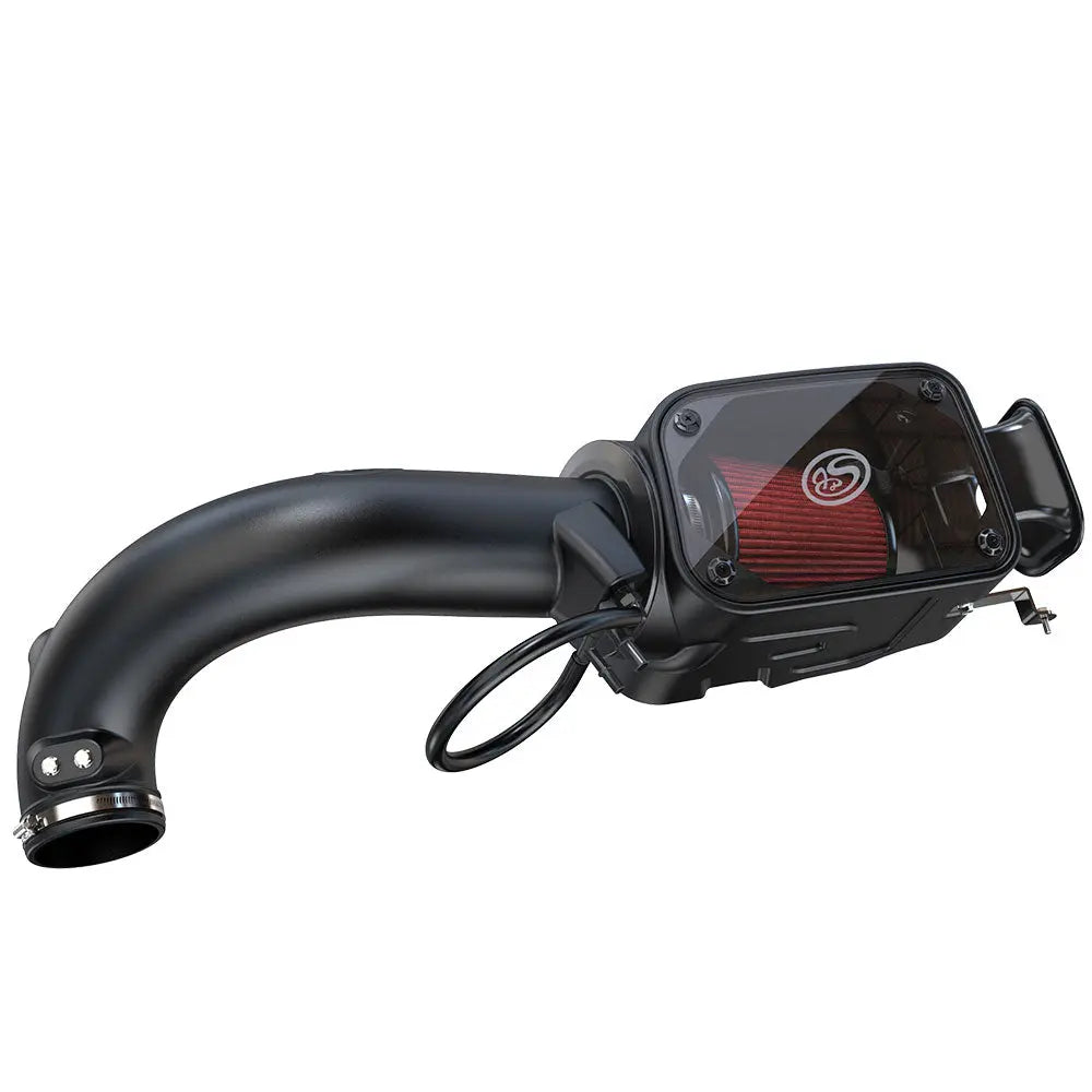 Cold Air Intake For 18-22 Jeep Wranlger JL 2.0L Turbo Oiled Cotton Cleanable Red S and B view 5