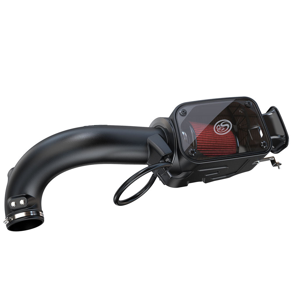 Cold Air Intake For 18-22 Jeep Wranlger JL 2.0L Turbo Oiled Cotton Cleanable Red S and B view 5