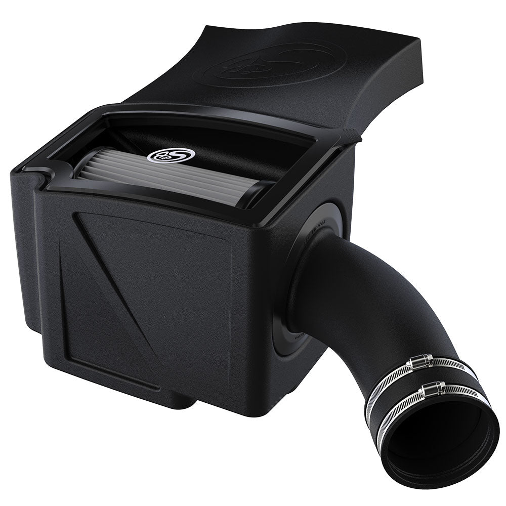 Cold Air Intake For 94-97 Ford F250 F350 V8-7.3L Powerstroke Dry Extendable White S and B view 4