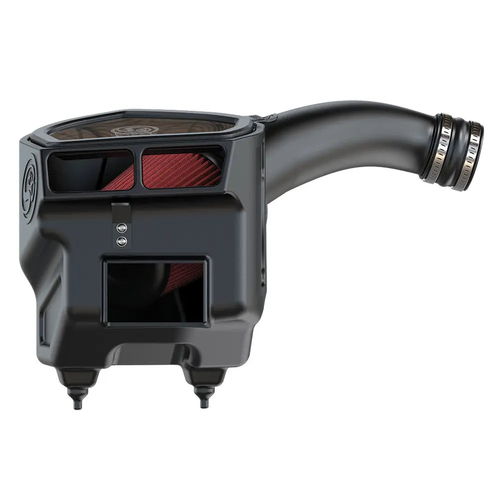 Cold Air Intake For 20-22 Jeep Wrangler / Gladiator 3.0L Ecodiesel Cotton Cleanable Red S and B view 2