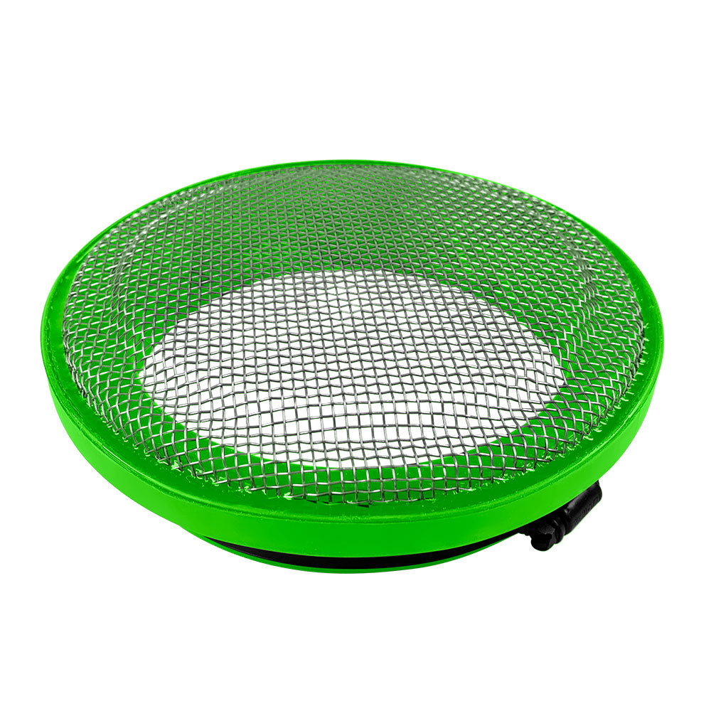 Turbo Screen 5.0 Inch Lime Green Stainless Steel Mesh W/Stainless Steel Clamp S&B view 1