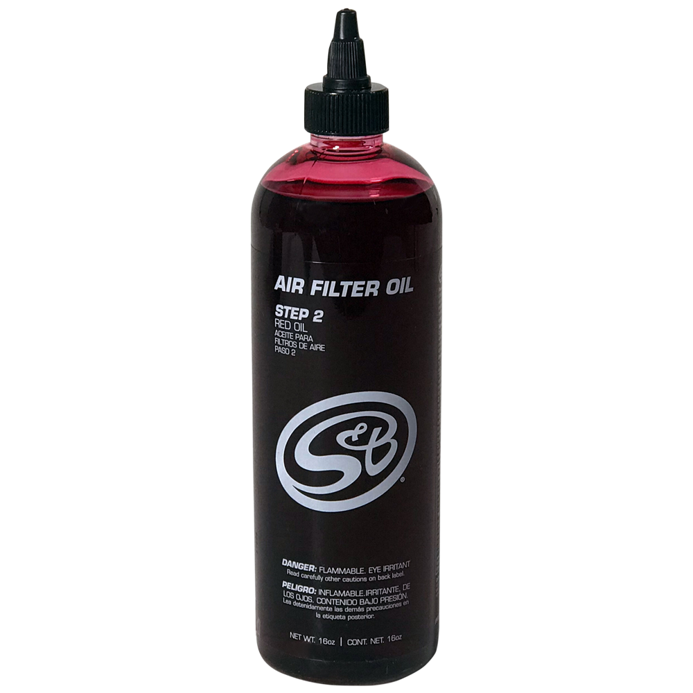 16 oz. Bottle of Air Filter Oil - Red S and B view 1