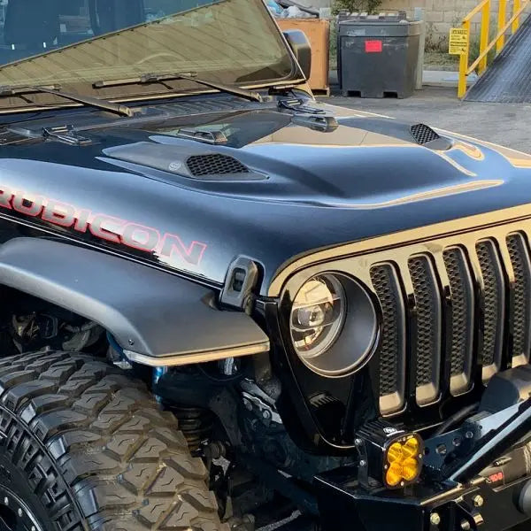 Air Hood Scoop System for 18-22 Wrangler JL Rubicon 2.0L, 3.6L, 20-22 Jeep Gladiator 3.6L S and B Intake Required view 6