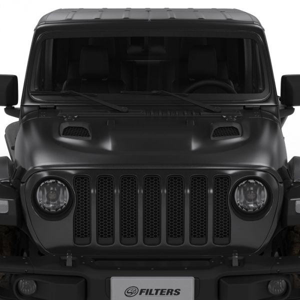 Jeep Air Hood Scoops for 18-22 Wrangler JL Rubicon 2.0L, 3.6L, 20-22 Jeep Gladiator 3.6L Scoops Only Kit S and B view 1