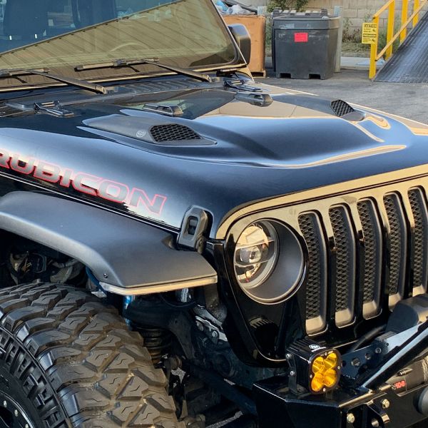 Jeep Air Hood Scoops for 18-22 Wrangler JL Rubicon 2.0L, 3.6L, 20-22 Jeep Gladiator 3.6L Scoops Only Kit S and B view 6