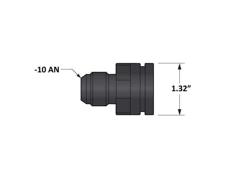 Adapter Fitting -10AN Male to 1.325 Inch Bore Fleece Performance view 4