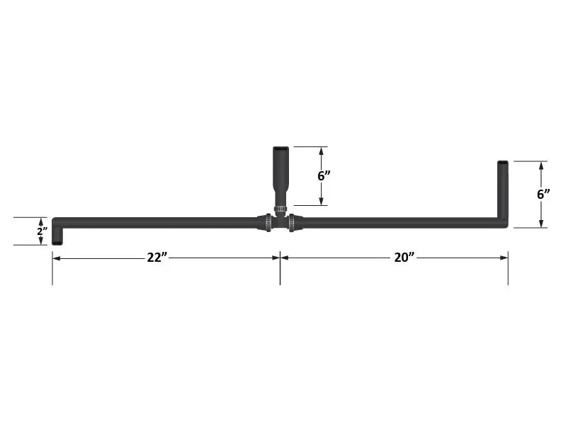 Universal Pre-Formed 5/8 Inch Coolant Hose with 90 Degree Ends and T-fitting (1 Inch ID on the T) Fleece Performance view 3