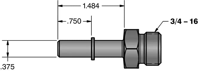 3/8 Inch Quick Connect to 3/4 Inch-16 O-ring (-8 AN) Fleece Performance view 1