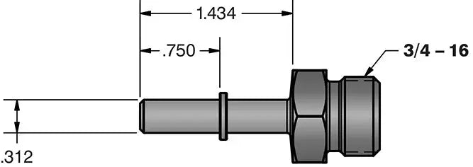 5/16 Inch Quick Connect to 3/4 Inch-16 O-ring (-8 AN) Fleece Performance view 1