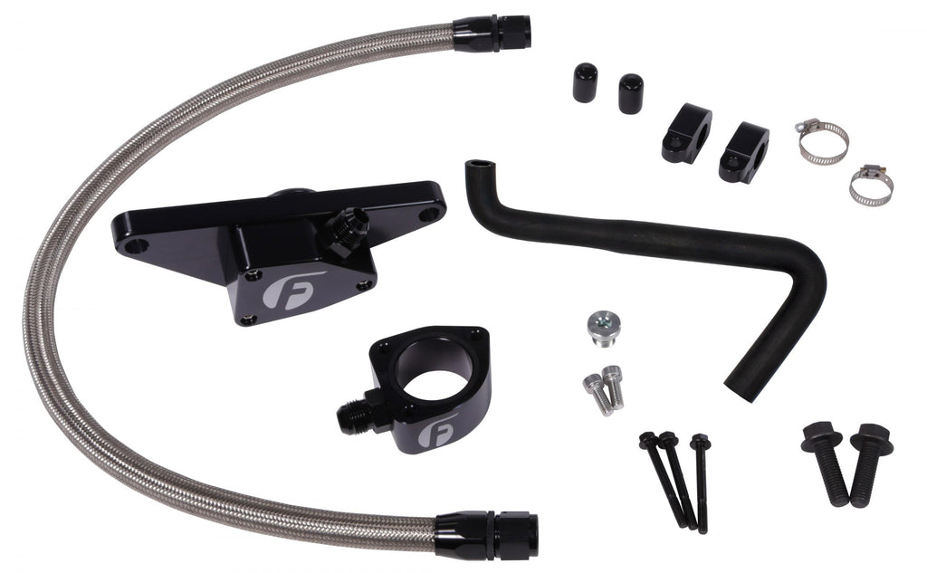 Cummins Coolant Bypass Kit 06-07 Auto Trans with Stainless Steel Braided Line Fleece Performance view 1