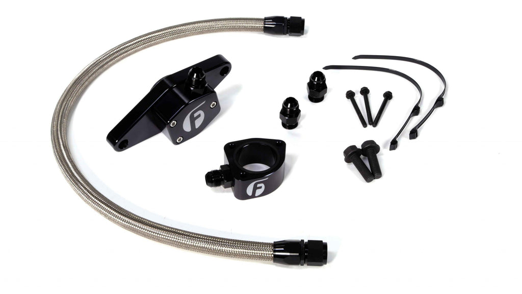 Cummins Coolant Bypass Kit VP 98.5-02 with Stainless Steel Braided Line Fleece Performance view 1