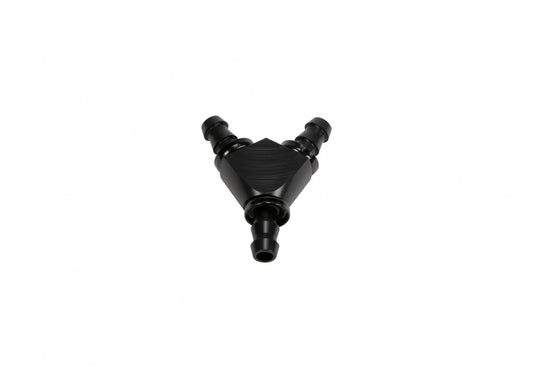 Fleece Performance 3/8 Inch Black Anodized Aluminum Y Barbed Fitting (For -6 Pushlock Hose) FPE-FIT-Y06-BLK