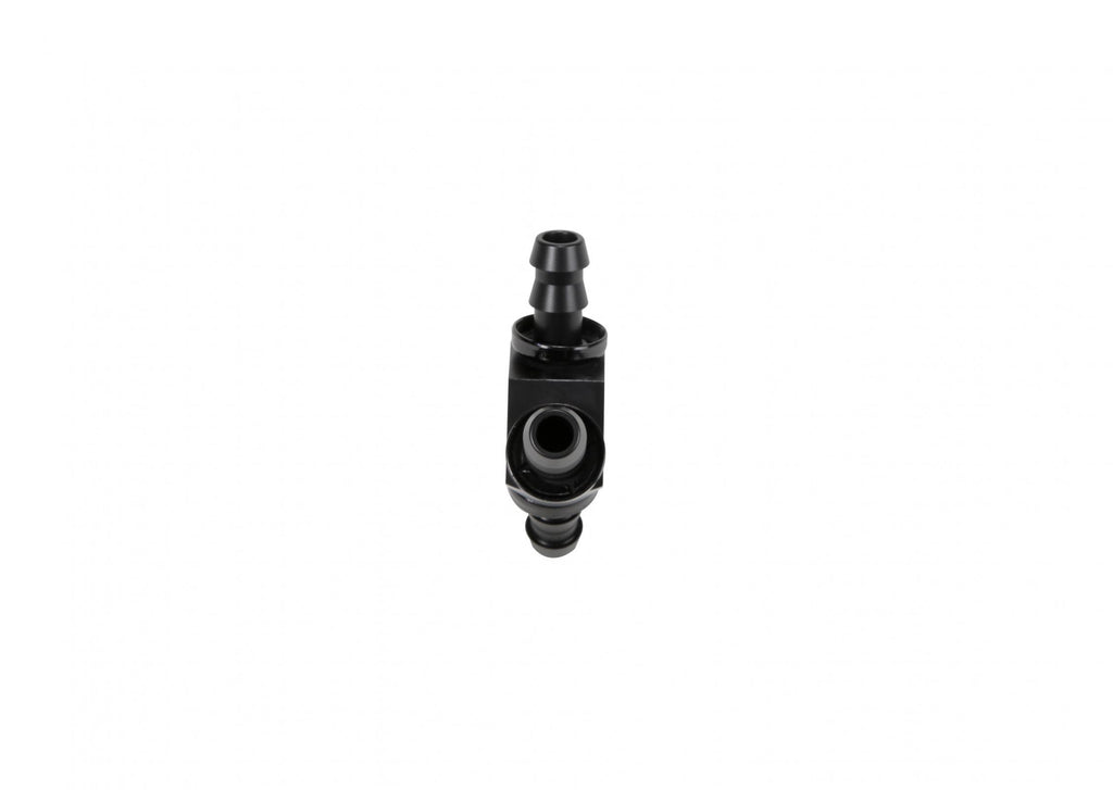3/8 Inch Black Anodized Aluminum Y Barbed Fitting (For -6 Pushlock Hose) Fleece Performance view 3