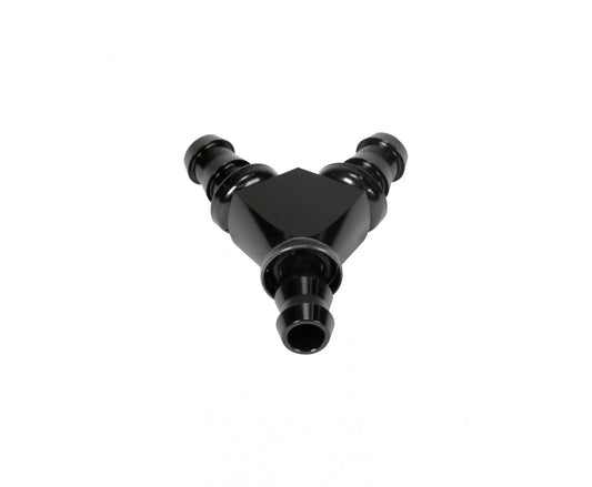 Fleece Performance 1/2 Inch Black Anodized Aluminum Y Barbed Fitting (For -8 Pushlock Hose) FPE-FIT-Y08-BLK