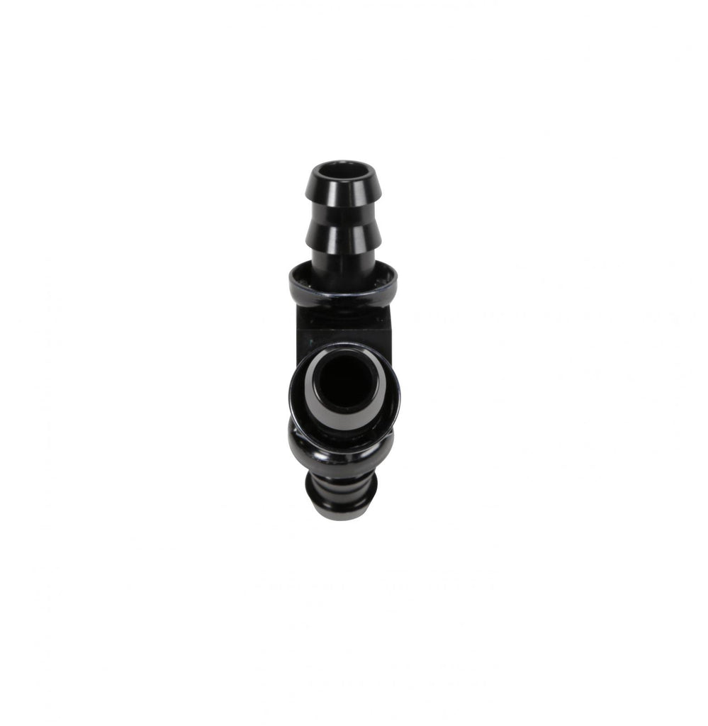1/2 Inch Black Anodized Aluminum Y Barbed Fitting (For -8 Pushlock Hose) Fleece Performance view 3