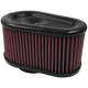 Air Filter For Intake Kits 75-5086,75-5088,75-5089 Oiled Cotton Cleanable Red S and B view 1