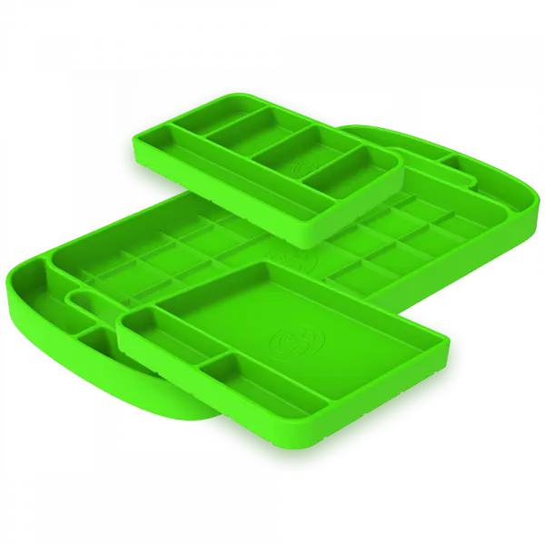 Tool Tray Silicone 3 Piece Set Color Lime Green S and B view 1