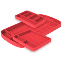 Tool Tray Silicone 3 Piece Set Color Pink S and B view 1